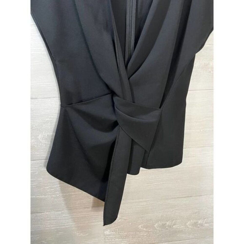 ZARA Women's V Neck Cap Sleeve Twist Front Blouse Small - Picture 6 of 7